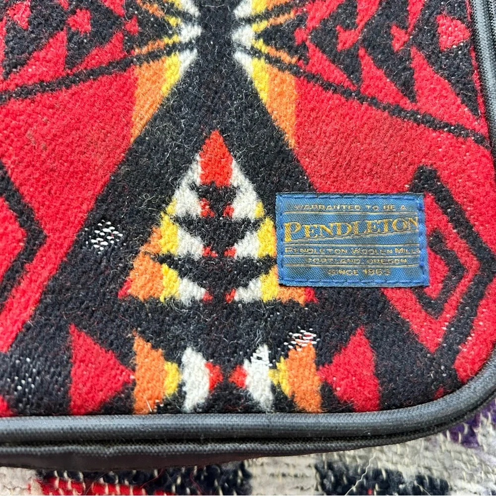 Vintage red Pendleton planner jacket with zippers and 6 ring binder loops